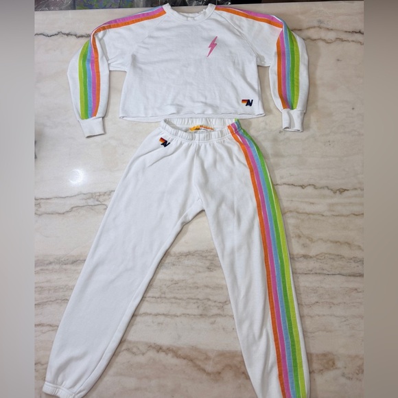 Aviator Nation 5 Stripe pastel and White Set.